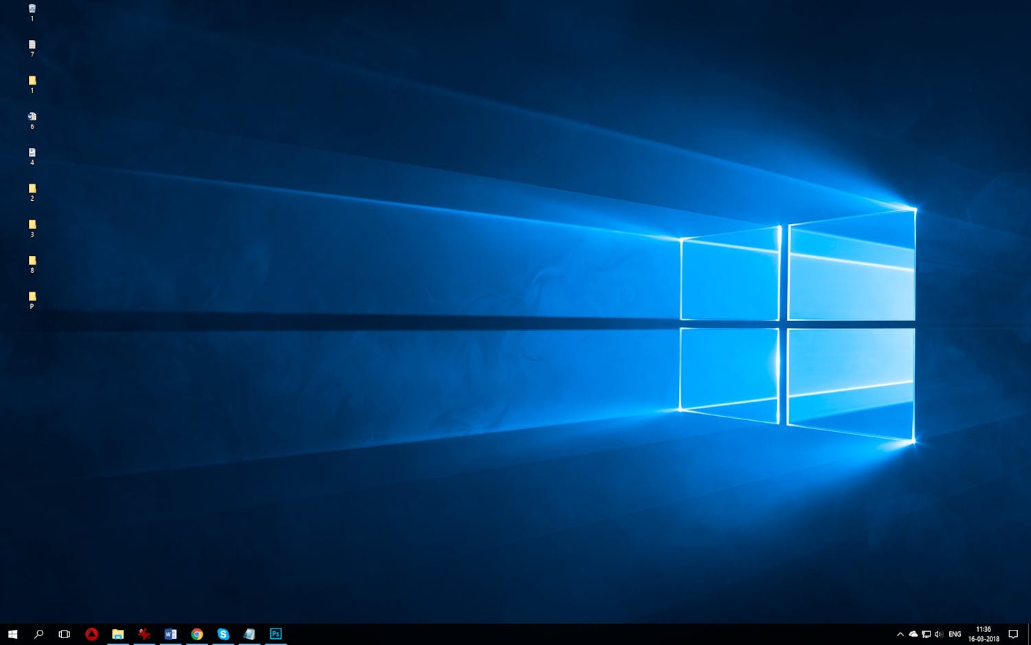 Små ikoner på Skrivebordet i Windows 10